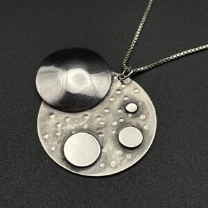 Sterling Cosmic Planets Galaxy Pendant Necklace 925 Artisan Jewelry‎